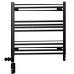 800mm x 700mm Dual Fuel Matt Black Heated Towel Rail Radiator 