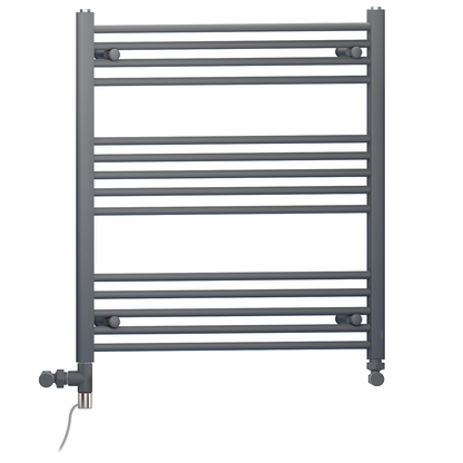  700mm x 800mm Anthracite Grey Dual Fuel Heated Towel Rail Radiator 