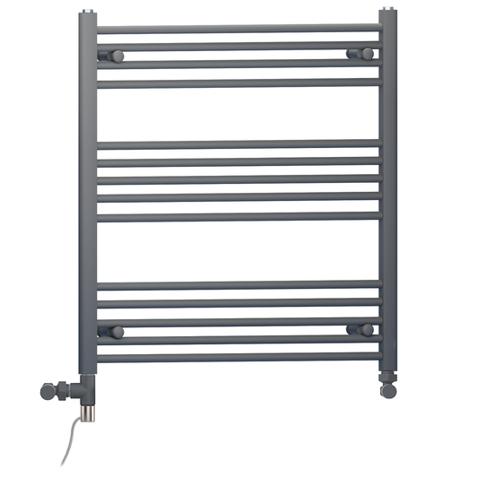 700mm x 800mm Anthracite Grey Dual Fuel Heated Towel Rail Radiator