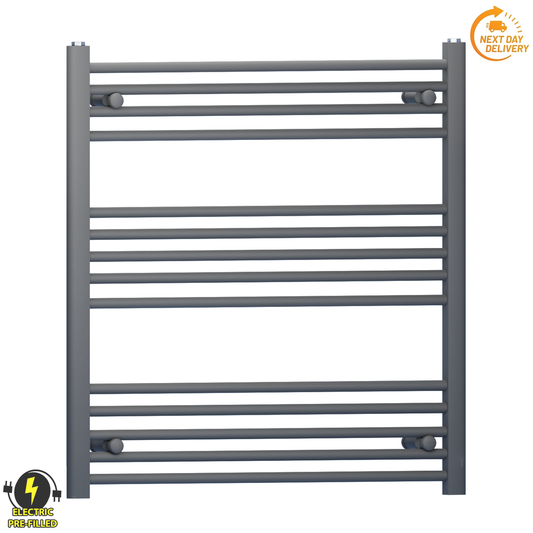 700mm x 800mm Anthracite Grey Electric Heated Towel Rail Radiator