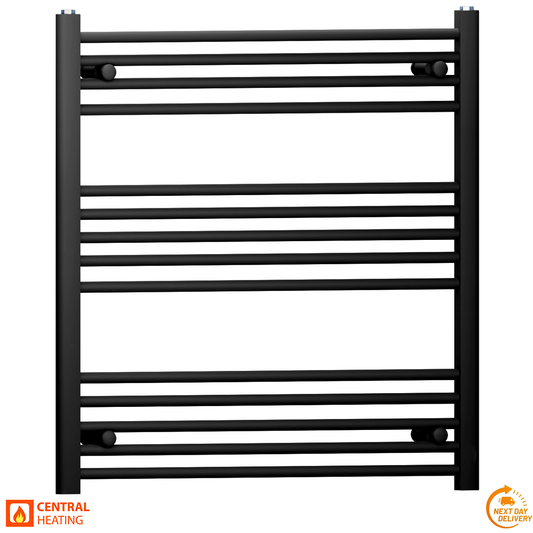 700mm x 800mm Matt Black Heated Towel Rail Radiator