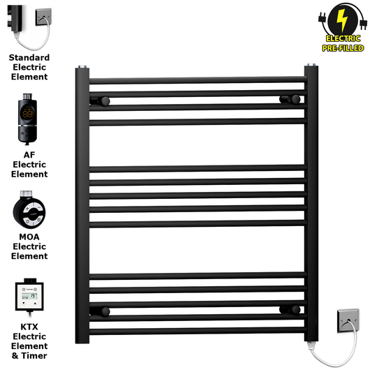 900mm x 800mm Matt Black Electric Heated Towel Rail Radiator