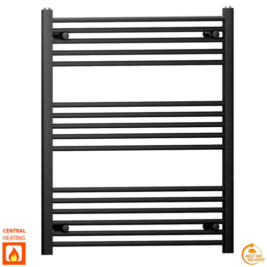 800mm x 900mm Matt Black Heated Towel Rail Radiator