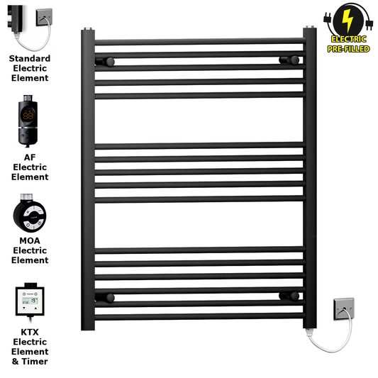 800mm x 900mm Matt Black Electric Heated Towel Rail Radiator
