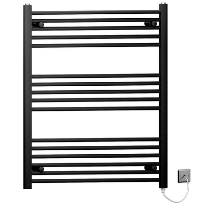 800mm x 900mm Matt Black Electric Heated Towel Rail Radiator 