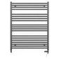Dual Fuel 700mm x 1000mm Straight Anthracite Grey Heated Towel Rail - (incl. Valves + Electric Heating Kit)