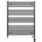 Dual Fuel 800mm x 1000mm Straight Matt Matt Black Heated Towel Rail - (incl. Valves + Electric Heating Kit)