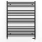 Dual Fuel 700mm x 1000mm Straight Matt Matt Black Heated Towel Rail - (incl. Valves + Electric Heating Kit)