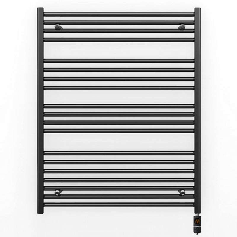 800mm Wide - Electric Heated Towel Rail Radiator - Flat Black - Straight