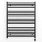 800mm x 1000mm Straight Matt Black Electric Pre-Filled Heated Towel Rail Radiator