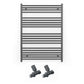 700mm x 1200mm Anthracite Grey Heated Towel Rail Radiator