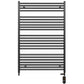 Dual Fuel 600mm x 1200mm Straight Matt Matt Black Heated Towel Rail - (incl. Valves + Electric Heating Kit)
