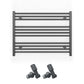 900mm x 600mm Anthracite Grey Heated Towel Rail Radiator