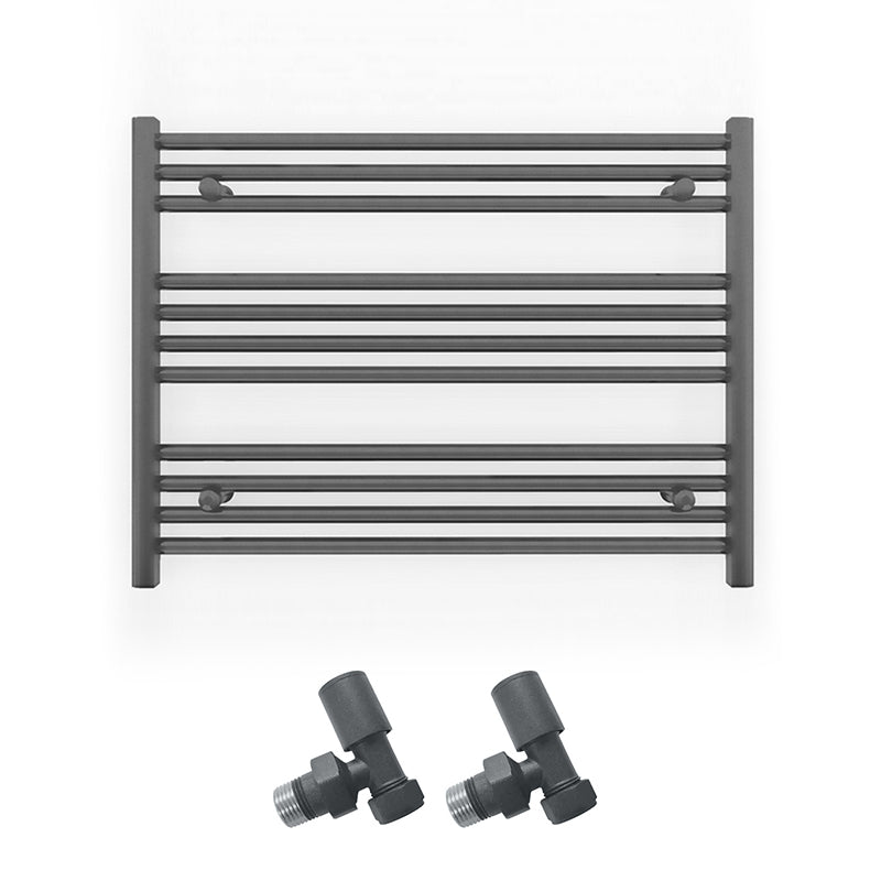 900mm x 600mm Anthracite Grey Heated Towel Rail Radiator