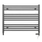 Dual Fuel - 700mm Wide - Straight Anthracite Grey- Heated Towel Rail - (incl. Valves + Electric Heating Kit)