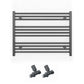 900mm x 600mm Anthracite Grey Heated Towel Rail Radiator