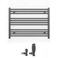 900mm Wide - Heated Towel Rail Radiator - Anthracite Grey - Straight