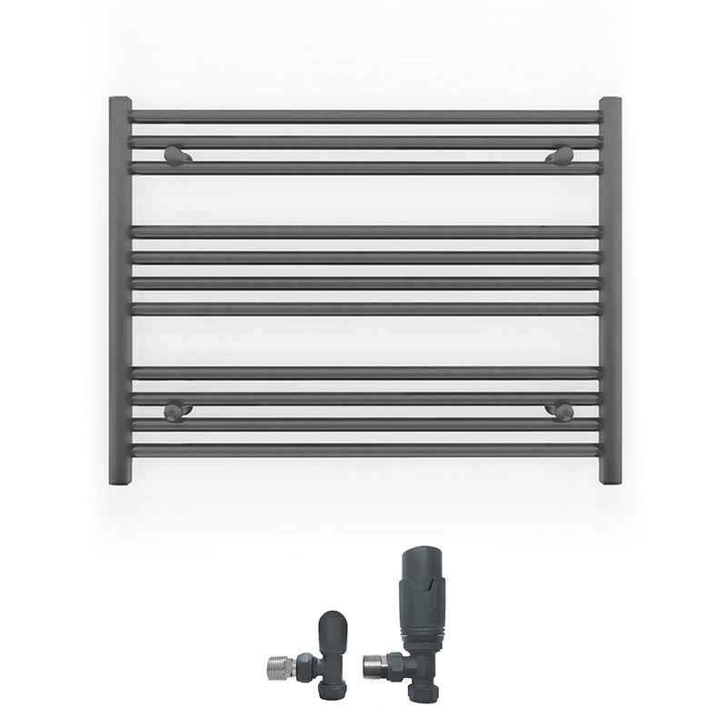 900mm x 600mm Anthracite Grey Heated Towel Rail Radiator