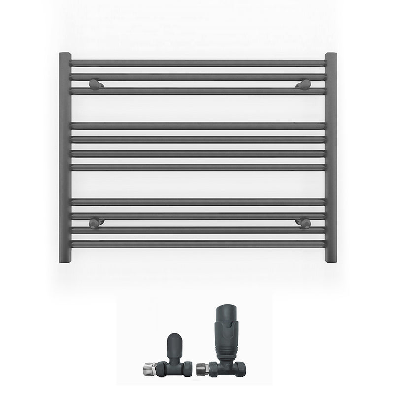 900mm x 600mm Anthracite Grey Heated Towel Rail Radiator