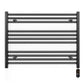 700mm x 600mm Straight Matt Black Electric Pre-Filled Heated Towel Rail Radiator