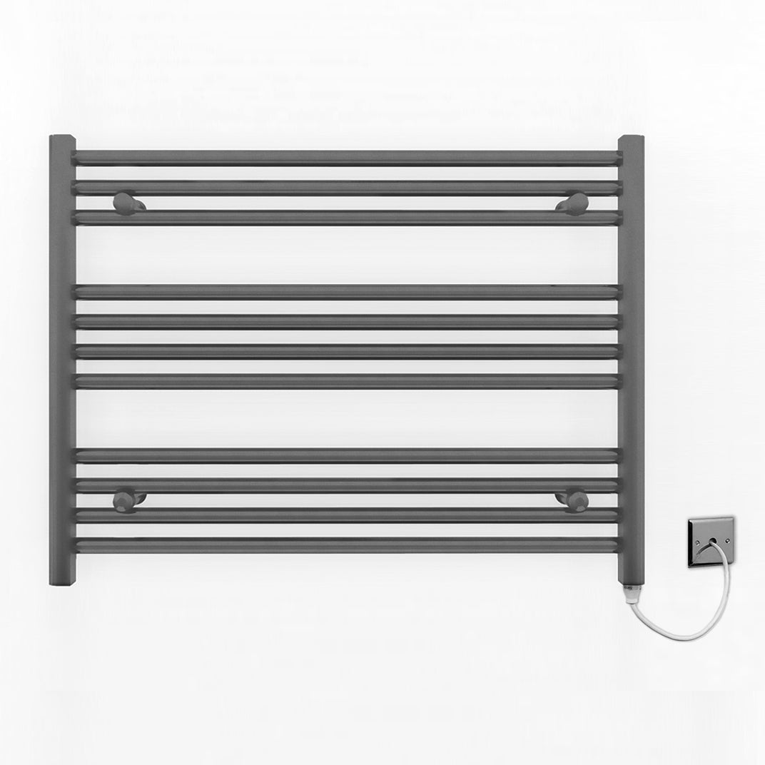 900mm x 600mm  Anthracite Grey Electric Pre-Filled Heated Towel Rail Radiator