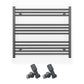 800mm Wide - Heated Towel Rail Radiator - Anthracite Grey - Straight