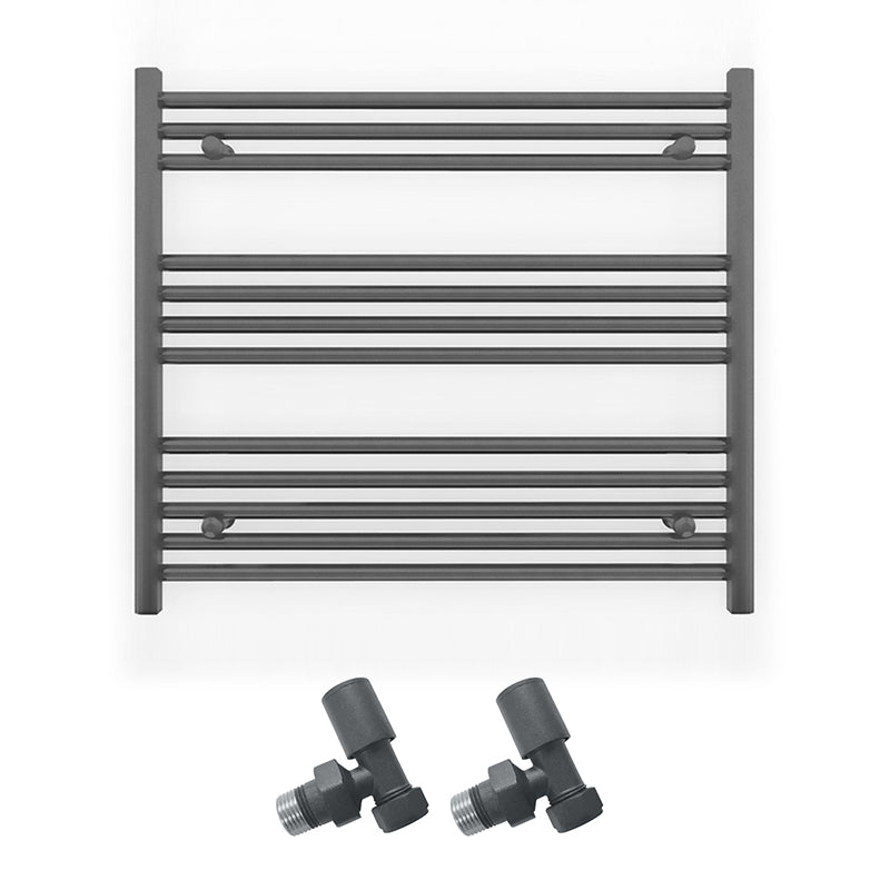 800mm x 700mm Anthracite Grey Heated Towel Rail Radiator