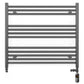 Dual Fuel 900mm x 700mm Straight Anthracite Grey Heated Towel Rail - (incl. Valves + Electric Heating Kit)