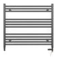 Dual Fuel - 900mm Wide - Straight Anthracite Grey- Heated Towel Rail - (incl. Valves + Electric Heating Kit)