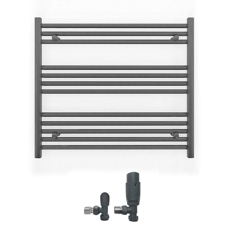 800mm x 700mm Anthracite Grey Heated Towel Rail Radiator