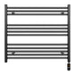 800mm Wide - Electric Heated Towel Rail Radiator - Flat Black - Straight