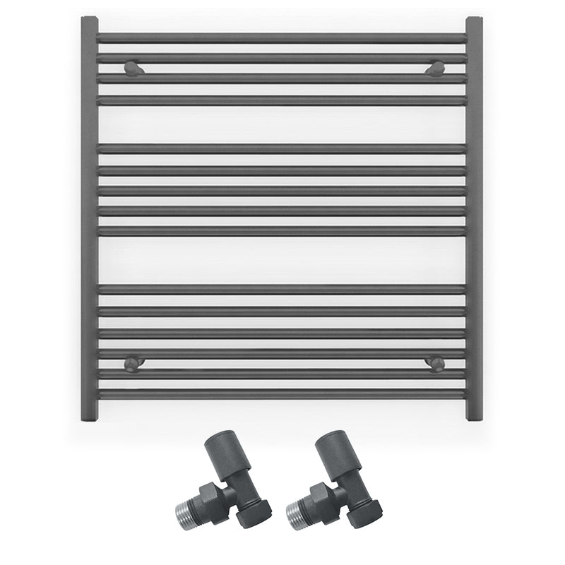 700mm x 800mm Anthracite Grey Heated Towel Rail Radiator