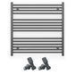 800mm x 800mm Anthracite Grey Heated Towel Rail Radiator