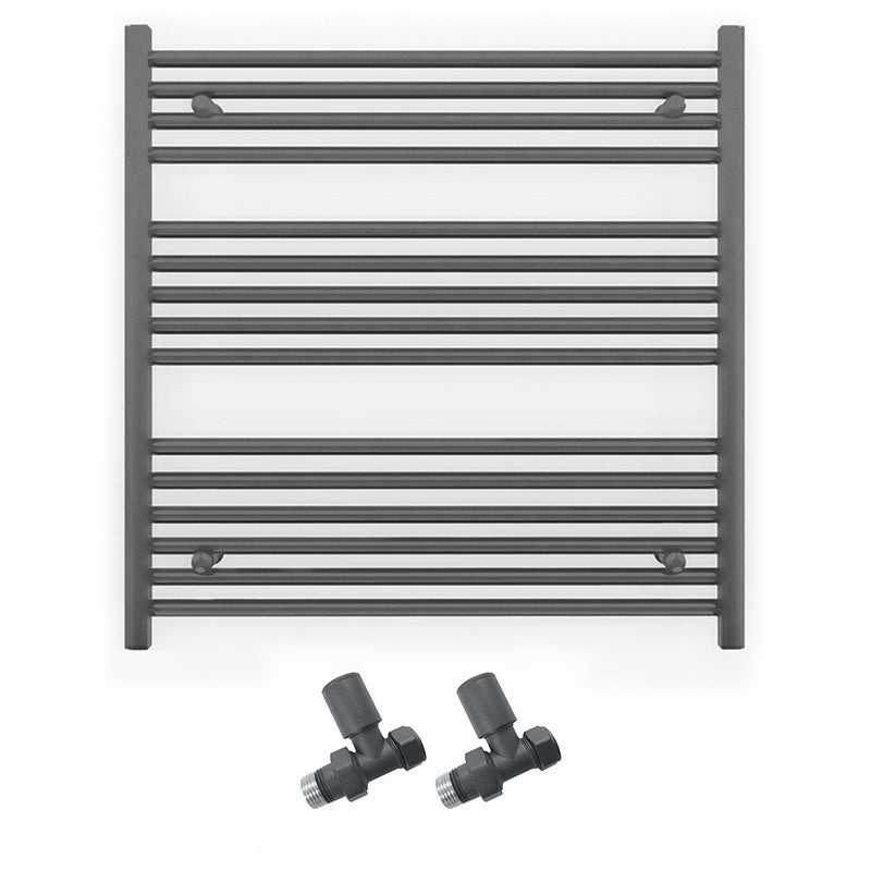 700mm x 800mm Anthracite Grey Heated Towel Rail Radiator