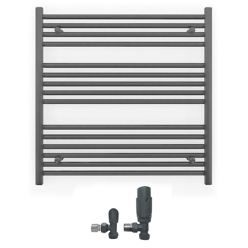 700mm x 800mm Anthracite Grey Heated Towel Rail Radiator