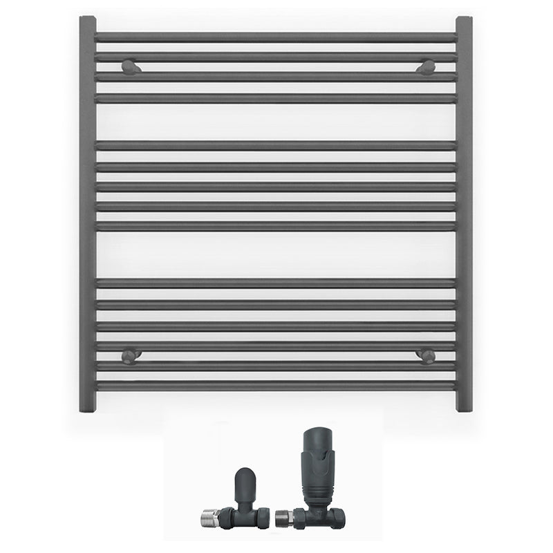 800mm x 800mm Anthracite Grey Heated Towel Rail Radiator