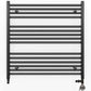 Dual Fuel 800mm x 800mm Straight Matt Matt Black Heated Towel Rail - (incl. Valves + Electric Heating Kit)