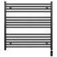 700mm x 800mm Straight Matt Black Electric Pre-Filled Heated Towel Rail Radiator