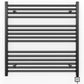 800mm x 800mm Straight Matt Black Electric Pre-Filled Heated Towel Rail Radiator
