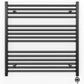 700mm x 800mm Straight Matt Black Electric Pre-Filled Heated Towel Rail Radiator