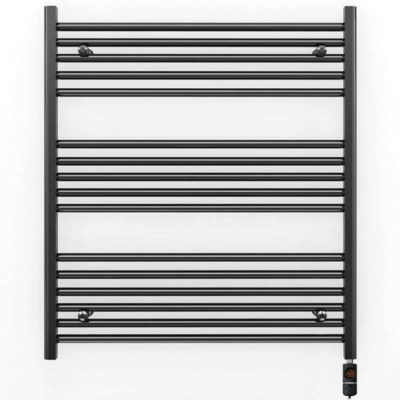 800mm Wide - Electric Heated Towel Rail Radiator - Flat Black - Straight