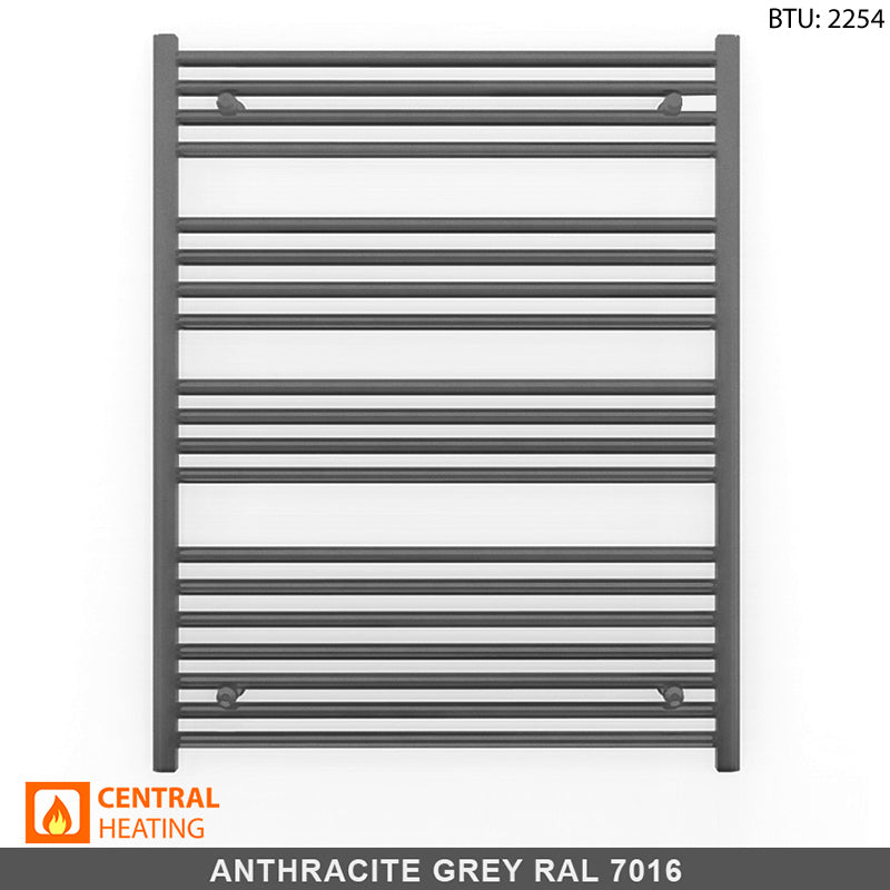 800mm Wide - Heated Towel Rail Radiator - Anthracite Grey - Straight