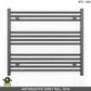 800mm x 700mm  Anthracite Grey Electric Pre-Filled Heated Towel Rail Radiator