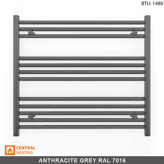 800mm x 700mm Anthracite Grey Heated Towel Rail Radiator