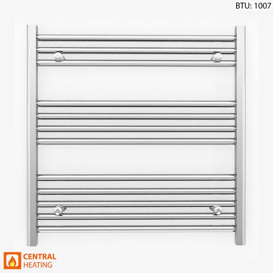 800mm x 700mm Straight Chrome Heated Towel Rail Radiator