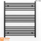 800mm Wide - Heated Towel Rail Radiator - Matt Black - Straight