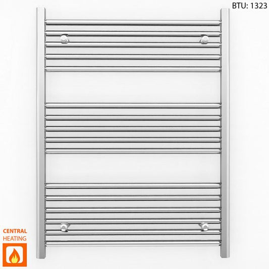 800mm x 900mm Straight Chrome Heated Towel Rail Radiator