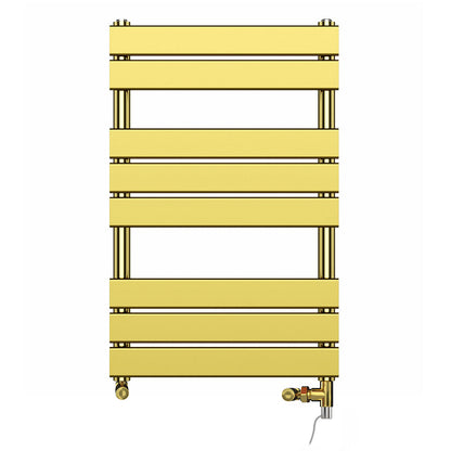 Dual Fuel -500 x 800mm Straight Gold Panel Heated Towel Rail - (incl. Valves + Electric Heating Kit)