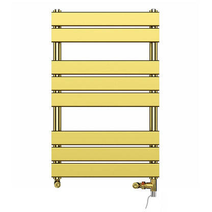  500x800mm Dual Fuel Shiny Gold Heated Towel Rail Panel - Bathroom Designer Radiator 