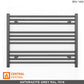 900mm x 600mm Anthracite Grey Heated Towel Rail Radiator
